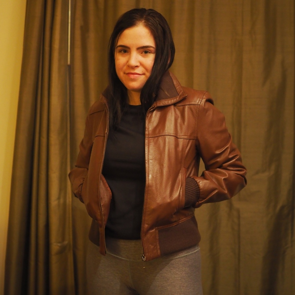 Vintage, brown, leather jacket